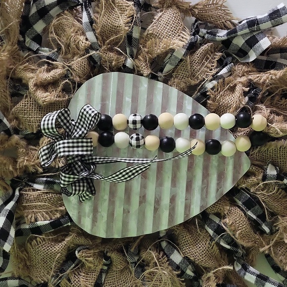 Plaid heart burlap wreath - Picture 2 of 4